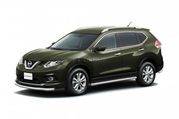 25 699 р. Защита порогов вогнутая из трубы Ø63 Petroil Tuning Nissan X-trail 3 T32 дорестайлинг (2013-2018) (Нержавеющая полированная сталь)  с доставкой в г. Владивосток. Увеличить фотографию 2