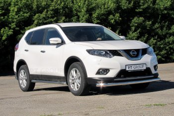 25 699 р. Защита порогов вогнутая из трубы Ø63 Petroil Tuning Nissan X-trail 3 T32 дорестайлинг (2013-2018) (Нержавеющая полированная сталь)  с доставкой в г. Владивосток. Увеличить фотографию 3