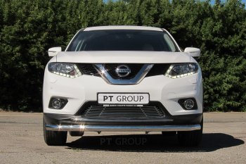 7 699 р. Накладка на решетку переднего бампера Petroil Tuning Nissan X-trail 3 T32 дорестайлинг (2013-2018) (Без парктроника)  с доставкой в г. Владивосток. Увеличить фотографию 4