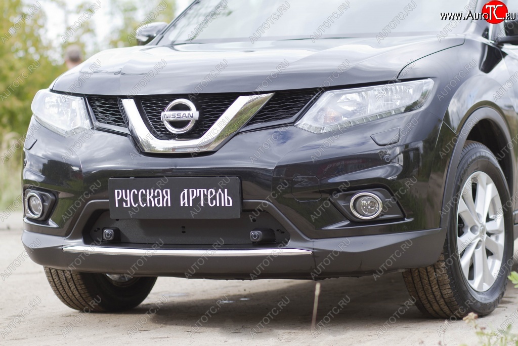 859 р. Зимняя заглушка решетки переднего бампера РА  Nissan X-trail  3 T32 (2013-2018) дорестайлинг  с доставкой в г. Владивосток