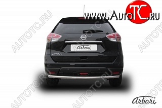 4 499 р. Защита заднего бампера Arbori (нержавейка, 1 труба d57 mm). Nissan X-trail 3 T32 рестайлинг (2017-2022)  с доставкой в г. Владивосток