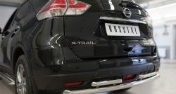 13 649 р. Защита заднего бампера (Ø63 и 42 мм, уголки, нержавейка) SLITKOFF Nissan X-trail 3 T32 рестайлинг (2017-2022)  с доставкой в г. Владивосток. Увеличить фотографию 2