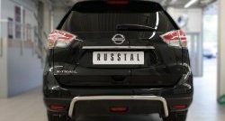 Защита заднего бампера (Ø42 мм волна, нержавейка) SLITKOFF Nissan (Нисан) X-trail (Х-трейл)  3 T32 (2017-2022) 3 T32 рестайлинг