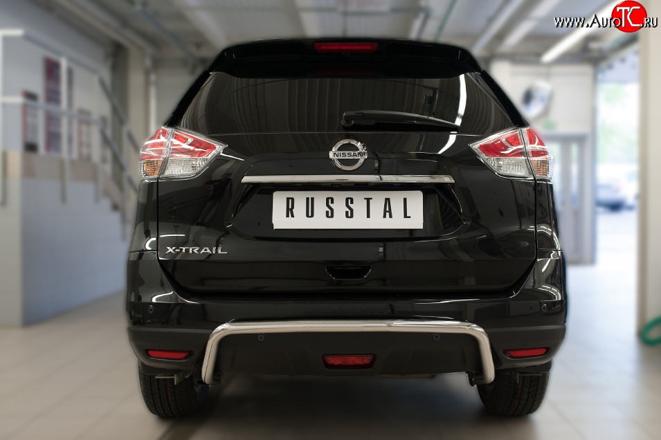 16 499 р. Защита заднего бампера (Ø42 мм волна, нержавейка) SLITKOFF Nissan X-trail 3 T32 рестайлинг (2017-2022)  с доставкой в г. Владивосток