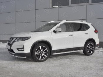 15 249 р. Защита переднего бампера (Ø42 мм, нержавейка) SLITKOFF Nissan X-trail 3 T32 дорестайлинг (2013-2018)  с доставкой в г. Владивосток. Увеличить фотографию 2