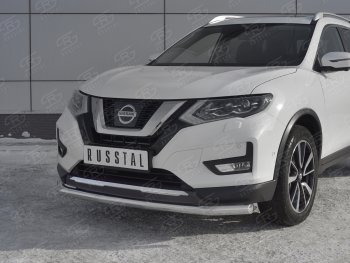 15 699 р. Защита переднего бампера (Ø63 мм, нержавейка) SLITKOFF Nissan X-trail 3 T32 дорестайлинг (2013-2018)  с доставкой в г. Владивосток. Увеличить фотографию 4