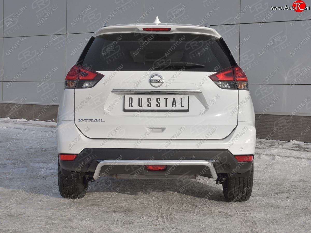 15 549 р. Защита заднего бампера (Ø42 мм волна, нержавейка) SLITKOFF Nissan X-trail 3 T32 рестайлинг (2017-2022)  с доставкой в г. Владивосток