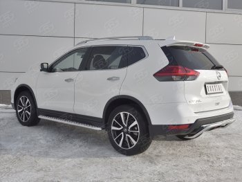 15 549 р. Защита заднего бампера (Ø42 мм волна, нержавейка) SLITKOFF Nissan X-trail 3 T32 рестайлинг (2017-2022)  с доставкой в г. Владивосток. Увеличить фотографию 2