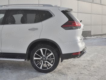 15 549 р. Защита заднего бампера (Ø42 мм волна, нержавейка) SLITKOFF Nissan X-trail 3 T32 рестайлинг (2017-2022)  с доставкой в г. Владивосток. Увеличить фотографию 3