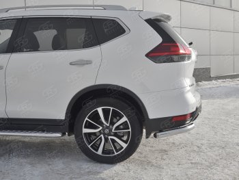 16 699 р. Защита заднего бампера (Ø63 мм уголки, нержавейка) SLITKOFF Nissan X-trail 3 T32 рестайлинг (2017-2022)  с доставкой в г. Владивосток. Увеличить фотографию 3