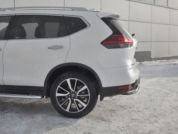 15 699 р. Защита заднего бампера (Ø63 мм, нержавейка) SLITKOFF  Nissan X-trail  3 T32 (2017-2022) рестайлинг  с доставкой в г. Владивосток. Увеличить фотографию 3