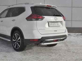 15 699 р. Защита заднего бампера (Ø63 мм, нержавейка) SLITKOFF  Nissan X-trail  3 T32 (2017-2022) рестайлинг  с доставкой в г. Владивосток. Увеличить фотографию 4