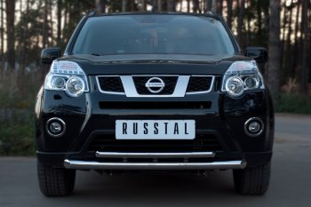 16 899 р. Защита переднего бампера (2 трубы Ø63 и 42 мм, нержавейка) SLITKOFF Nissan X-trail 2 T31 рестайлинг (2010-2015)  с доставкой в г. Владивосток. Увеличить фотографию 3