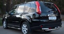 17 649 р. Защита заднего бампера (2 трубы Ø76, нержавейка) SLITKOFF Nissan X-trail 2 T31 рестайлинг (2010-2015)  с доставкой в г. Владивосток. Увеличить фотографию 4