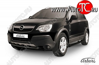 5 399 р. Защита переднего бампера Arbori (низкая, черная, 1 труба d57 mm). Opel Antara (2006-2010)  с доставкой в г. Владивосток