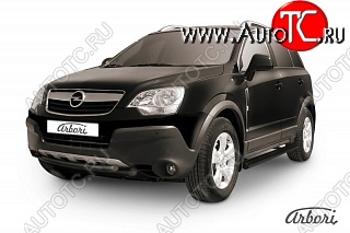 7 703 р. Защита переднего бампера Arbori (черная, 2 трубы d57 и 57 mm) Opel Antara (2006-2010)  с доставкой в г. Владивосток