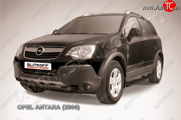 11 449 р. Защита переднего бампера d57+d57 двойная Opel Antara (2006-2010) (Цвет: серебристый)  с доставкой в г. Владивосток