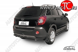 5 399 р. Защита заднего бампера Arbori (черная, 1 труба d57 mm). Opel Antara (2006-2010)  с доставкой в г. Владивосток