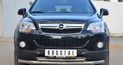 18 799 р. Защита переднего бампера (2 трубыØ63 и 42 мм, нержавейка) SLITKOFF Opel Antara рестайлинг (2010-2015)  с доставкой в г. Владивосток. Увеличить фотографию 2