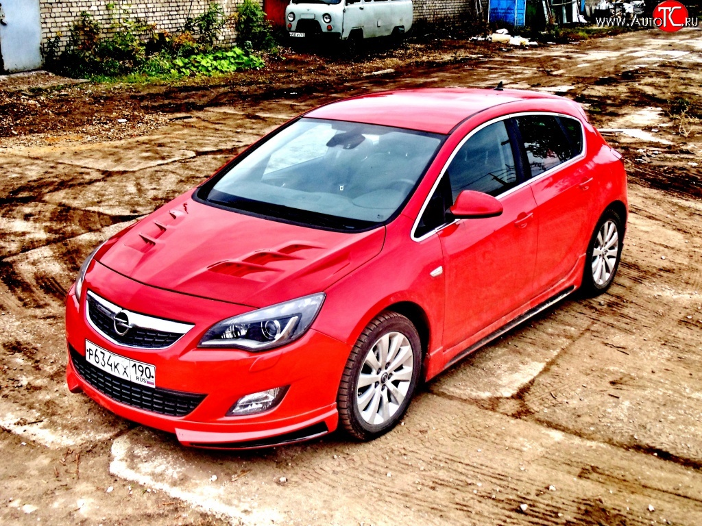 15 199 р. Пластиковый капот Sport Opel Astra J хэтчбек 5 дв.  рестайлинг (2012-2017) (Неокрашенный)  с доставкой в г. Владивосток