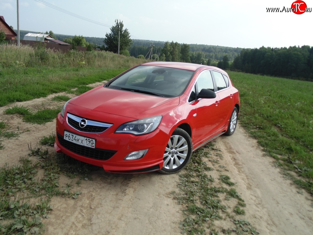 3 999 р. Накладка Sport на передний бампер Opel Astra J хэтчбек 5 дв.  рестайлинг (2012-2017) (Неокрашенная)  с доставкой в г. Владивосток