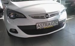 1 469 р. Сетка на бампер GTC Russtal (черная) Opel Astra J хэтчбек 5 дв. дорестайлинг (2009-2012)  с доставкой в г. Владивосток. Увеличить фотографию 4