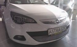 1 539 р. Сетка на бампер GTC Russtal (хром) Opel Astra J хэтчбек 5 дв. дорестайлинг (2009-2012)  с доставкой в г. Владивосток. Увеличить фотографию 3