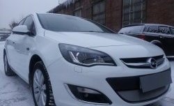 1 539 р. Сетка на бампер Russtal (хром) Opel Astra J хэтчбек 5 дв.  рестайлинг (2012-2017)  с доставкой в г. Владивосток. Увеличить фотографию 2