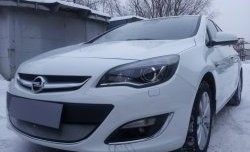 1 539 р. Сетка на бампер Russtal (хром) Opel Astra J хэтчбек 5 дв.  рестайлинг (2012-2017)  с доставкой в г. Владивосток. Увеличить фотографию 3