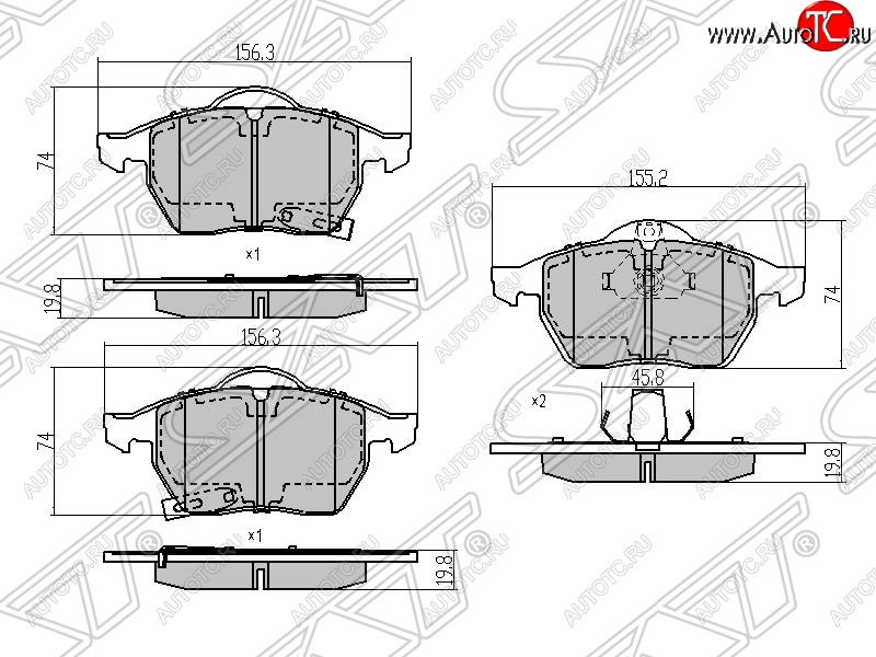 1 039 р. Колодки тормозные SAT (передние) Opel Corsa C (2000-2006)  с доставкой в г. Владивосток