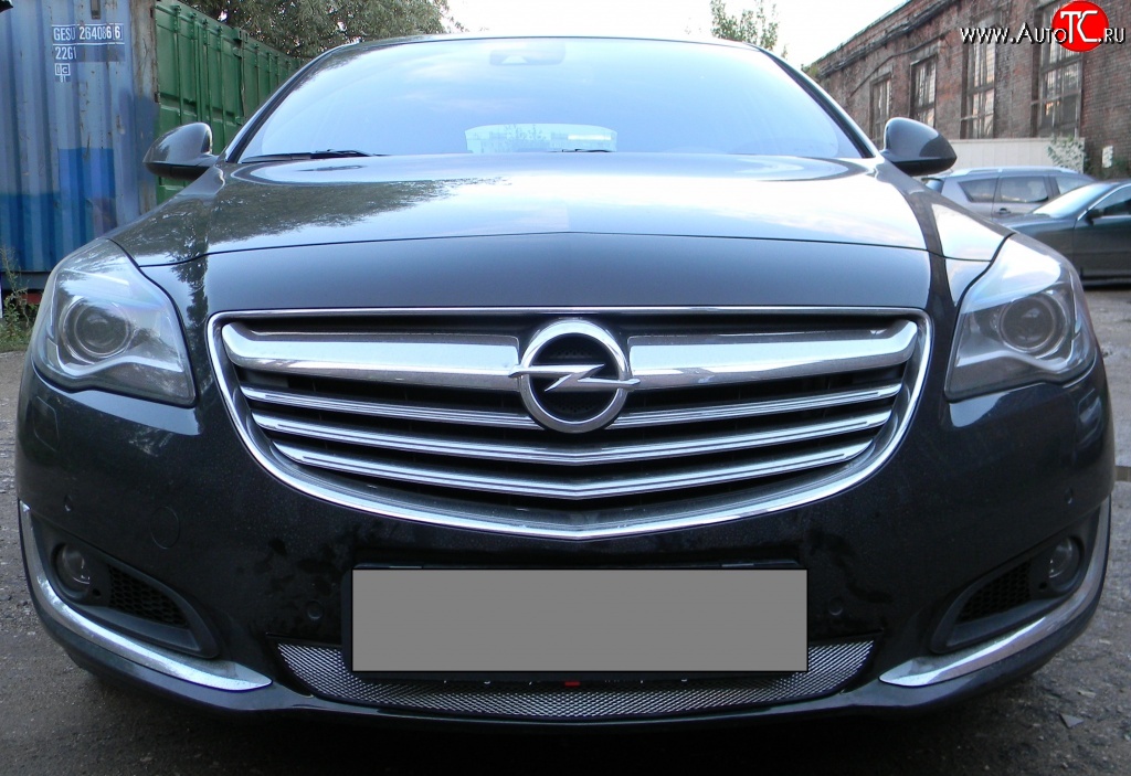 1 539 р. Сетка на бампер (рестайлинг) Russtal (хром) Opel Insignia A дорестайлинг седан (2008-2013)  с доставкой в г. Владивосток