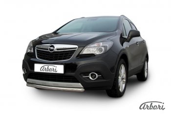 11 159 р. Защита переднего бампера Arbori (короткая, нержавейка, 1 труба d57 mm). Opel Mokka  дорестайлинг (2012-2016)  с доставкой в г. Владивосток. Увеличить фотографию 2