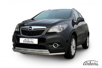 14 363 р. Защита переднего бампера Arbori (нержавейка, 2 трубы d57 и 42 mm) Opel Mokka  дорестайлинг (2012-2016)  с доставкой в г. Владивосток. Увеличить фотографию 2