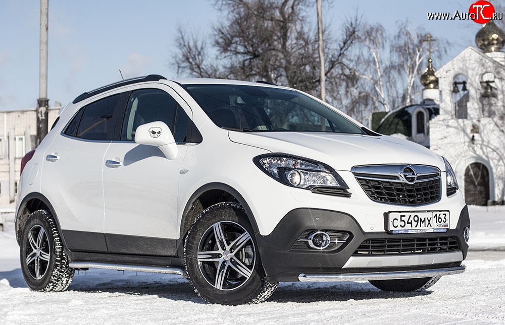 8 099 р. Одинарная защита переднего бампера диаметром 51 мм Petroil Tuning Opel Mokka  дорестайлинг (2012-2016) (привод: передний)  с доставкой в г. Владивосток