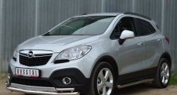 20 999 р. Защита переднего бампера (2 трубыØ63 и 42 мм, нержавейка) SLITKOFF Opel Mokka  дорестайлинг (2012-2016)  с доставкой в г. Владивосток. Увеличить фотографию 4