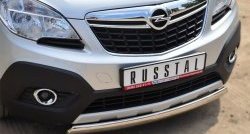 14 949 р. Защита переднего бампера (Ø75х42 мм, нержавейка) Russtal Opel Mokka  дорестайлинг (2012-2016)  с доставкой в г. Владивосток. Увеличить фотографию 2