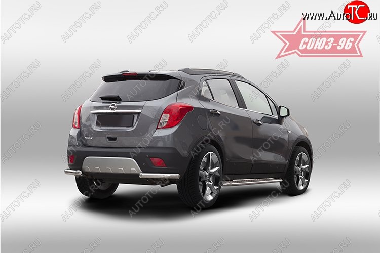 10 574 р. Защита заднего бампера из боковых уголков Souz-96 (d60) Opel Mokka  дорестайлинг (2012-2016)  с доставкой в г. Владивосток