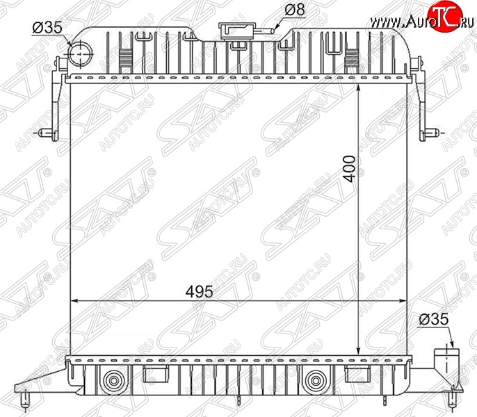 11 999 р. Радиатор двигателя (пластинчатый, 1.8/2.0, АКПП) SAT Opel Omega A седан (1986-1994)  с доставкой в г. Владивосток