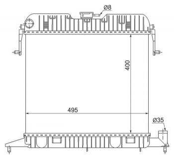 Радиатор двигателя (пластинчатый, 1.8/2.0, МКПП) SAT Opel (Опель) Omega (Омега)  A (1986-1994) A седан, универсал