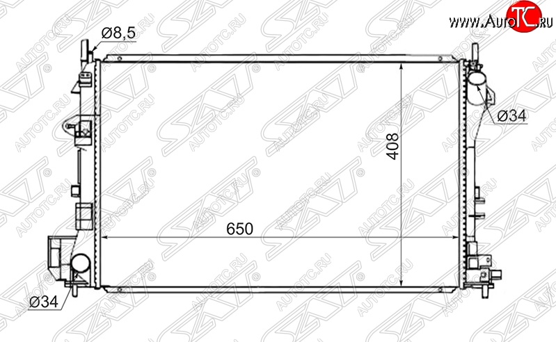 7 599 р. Радиатор двигателя (пластинчатый, 1.6/1.8, МКПП) SAT Opel Vectra C универсал дорестайлинг (2002-2005)  с доставкой в г. Владивосток