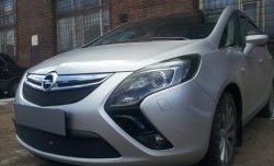 1 469 р. Нижняя сетка на бампер Russtal (черная) Opel Zafira С дорестайлинг (2011-2016)  с доставкой в г. Владивосток. Увеличить фотографию 3