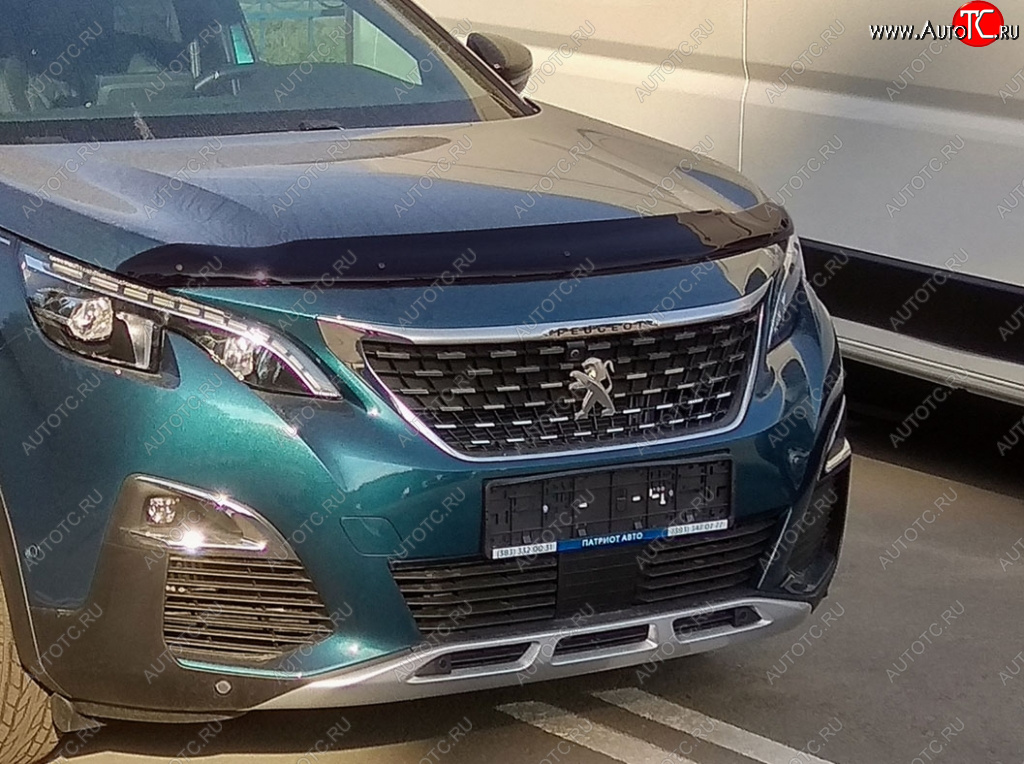 2 879 р. Дефлектор капота SIM Peugeot 5008 T87 дорестайлинг (2017-2020)  с доставкой в г. Владивосток