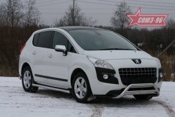 13 319 р. Защита переднего бампера Souz-96 (d60/42) Peugeot 3008 дорестайлинг (2009-2013)  с доставкой в г. Владивосток. Увеличить фотографию 2