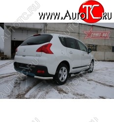 7 919 р. Защита задняя d60 уголки одинарные Souz-96 Peugeot 3008 дорестайлинг (2009-2013)  с доставкой в г. Владивосток