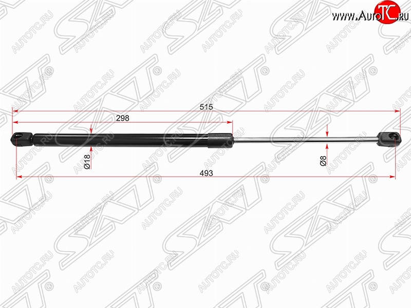 639 р. Газовый упор крышки багажника SAT  Peugeot 307  универсал (2001-2008) дорестайлинг, рестайлинг  с доставкой в г. Владивосток