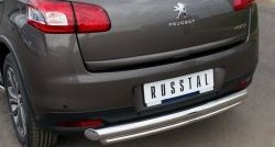 12 799 р. Защита заднего бампера (Ø76 и 42 мм, нержавейка) SLITKOFF  Peugeot 4008 (2012-2017) (с короткой нижней трубой)  с доставкой в г. Владивосток. Увеличить фотографию 3