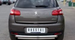 Защита заднего бампера (Ø76 и 42 мм, нержавейка) SLITKOFF Peugeot (Пежо) 4008 (2012-2017)