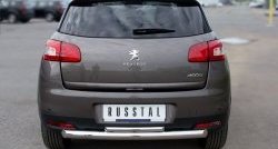 14 399 р. Защита заднего бампера (Ø76 и 42 мм, нержавейка) SLITKOFF Peugeot 4008 (2012-2017) (с короткой верхней трубой)  с доставкой в г. Владивосток. Увеличить фотографию 2