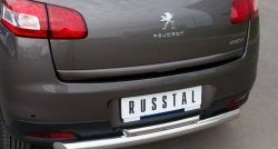 14 399 р. Защита заднего бампера (Ø76 и 42 мм, нержавейка) SLITKOFF Peugeot 4008 (2012-2017) (с короткой верхней трубой)  с доставкой в г. Владивосток. Увеличить фотографию 3