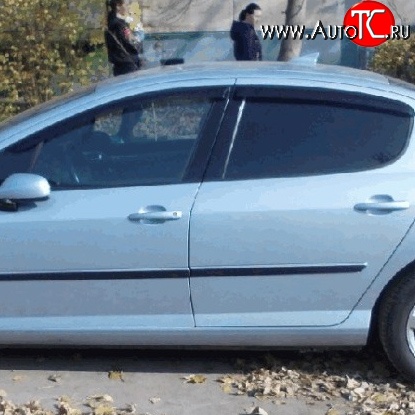 1 394 р. Дефлекторы окон (ветровики) 4 шт. (седан) Novline Peugeot 407 седан (2004-2010)  с доставкой в г. Владивосток